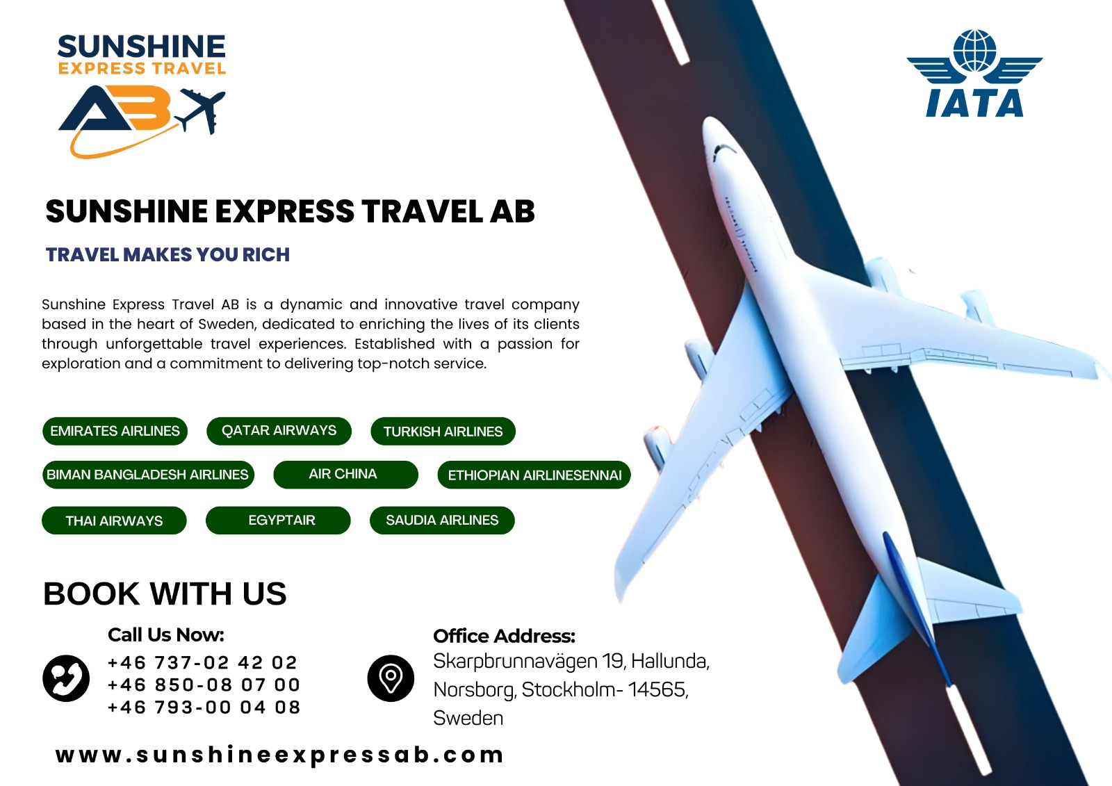 বিমান টিকেট! Sweden to Bangladesh, Saudi, Umrah etc